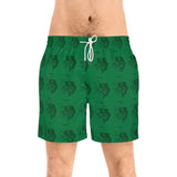 Green Men's Mid-Length Swim Shorts (AOP)