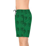 Green Men's Mid-Length Swim Shorts (AOP)