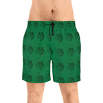 Green Men's Mid-Length Swim Shorts (AOP)